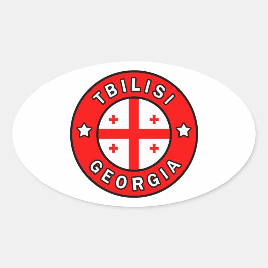 Sticker Ovale Tbilissi Géorgie (Devant)