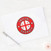 Sticker Ovale Tbilissi Géorgie (Enveloppe)