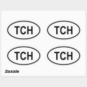 Sticker Ovale Tchad "TCH" (Feuille)