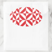 Sticker Ovale Tchry Red Geometric Deco Cube Pattern (Sac)