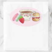 Sticker Ovale Tea Party Macarons Tea Party Scone (Sac)