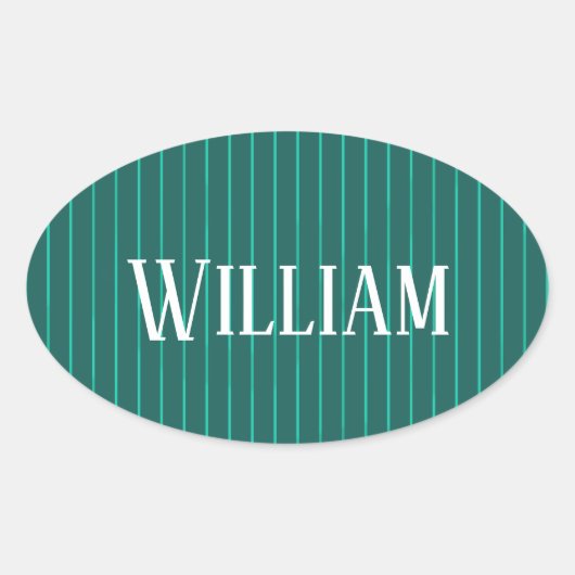 Sticker Ovale Teal pinstripes (Devant)