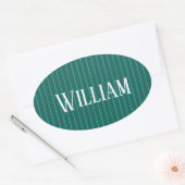 Sticker Ovale Teal pinstripes (Enveloppe)