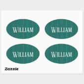 Sticker Ovale Teal pinstripes (Feuille)
