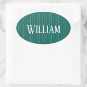 Sticker Ovale Teal pinstripes (Sac)