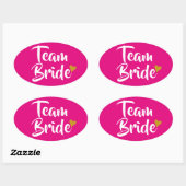 Sticker Ovale Team Bride Cœur Doré (Feuille)