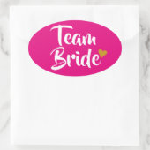 Sticker Ovale Team Bride Cœur Doré (Sac)