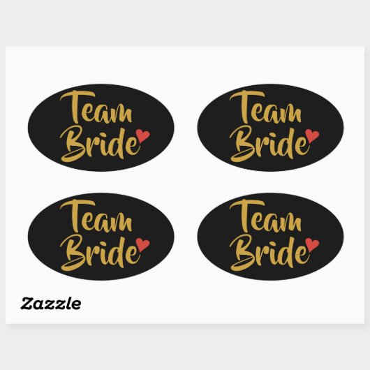 Sticker Ovale Team Bride Red Heart (Feuille)