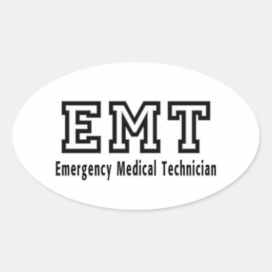 Sticker Ovale Technicien Médicale d'urgence (Devant)