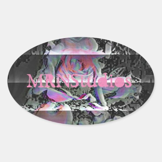 Sticker Ovale Techno Bouquet (Devant)