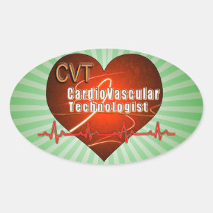 Sticker Ovale Technologue cardio-vasculaire de LOGO de COEUR de