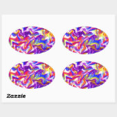 Sticker Ovale Tee teinture amusante (Feuille)