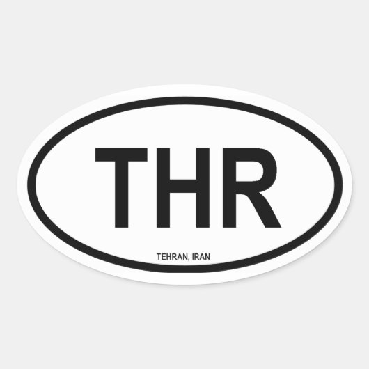 Sticker Ovale Téhéran "THR" (Devant)