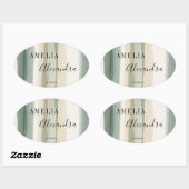Sticker Ovale Teintes de terre Boho Rétro Écriture Lignes ondulé (Feuille)