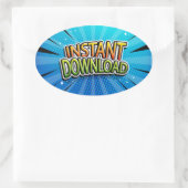 Sticker Ovale Téléchargement instantané (Sac)