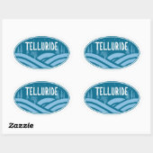 Sticker Ovale Telluride Colorado Extérieur (Feuille)