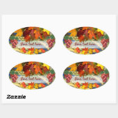 Sticker Ovale Temps de récolte texte personnalisé (Feuille)