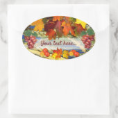 Sticker Ovale Temps de récolte texte personnalisé (Sac)