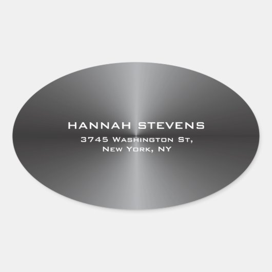 Sticker Ovale Tendance simple gris clair élégant moderne (Devant)