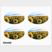 Sticker Ovale Terrain de tournesol (Feuille)