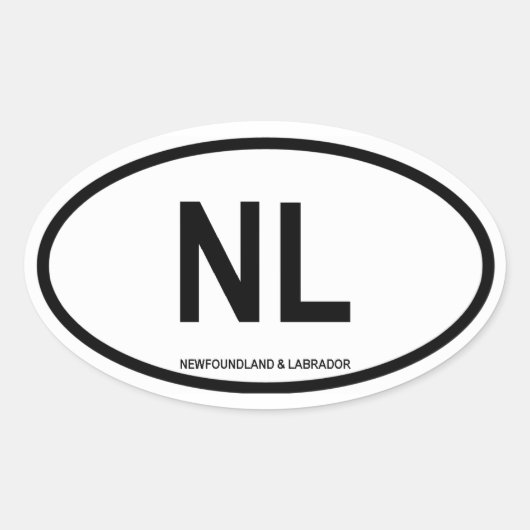 Sticker Ovale Terre-Neuve-et-Labrador "NL" (Devant)