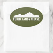 Sticker Ovale Terres Publiques S'Il Vous Plaît (Sac)