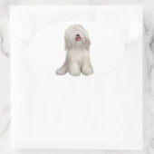 Sticker Ovale Terrier Tibétain (blanc) (Sac)