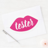 Sticker Ovale Tester Tester Exemple Me Pink Lips Maquillage prod (Enveloppe)