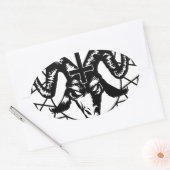 Sticker Ovale Tête avec Chaos Star (noir) (Enveloppe)