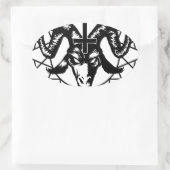 Sticker Ovale Tête avec Chaos Star (noir) (Sac)