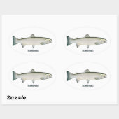 Sticker Ovale Tête d'acier (truite arc-en-ciel) (Feuille)