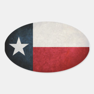 Sticker Ovale Texas Flag ; Texan ;