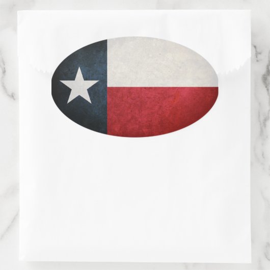 Sticker Ovale Texas Flag ; Texan ; (Sac)
