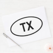 Sticker Ovale Texas "TX" (Enveloppe)
