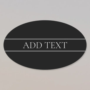 Sticker Ovale Texte blanc et lignes personnalisables avec classe
