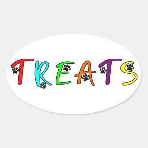 Sticker Ovale Texte de traitement personnalisé du groupe de chie