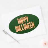 Sticker Ovale Texte du blox d'Halloween (Enveloppe)
