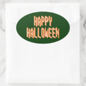 Sticker Ovale Texte du blox d'Halloween (Sac)