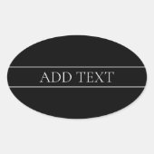 Sticker Ovale Texte et lignes blanc personnalisables (Devant)