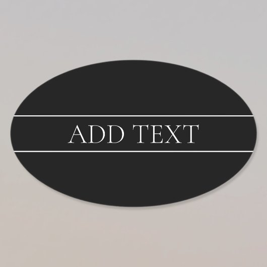 Sticker Ovale Texte et lignes blanc personnalisables