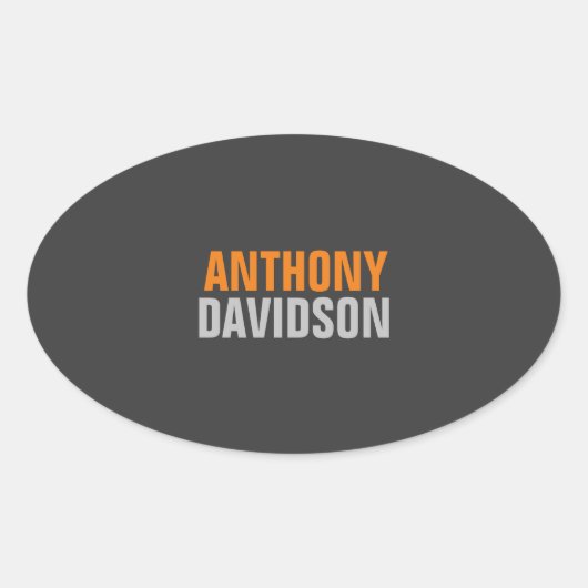 Sticker Ovale Texte gras orange gris mignon parfait alternatif (Devant)