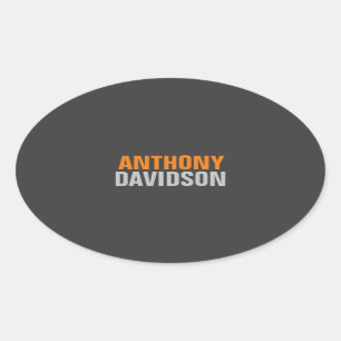 Sticker Ovale Texte gras orange gris mignon parfait alternatif