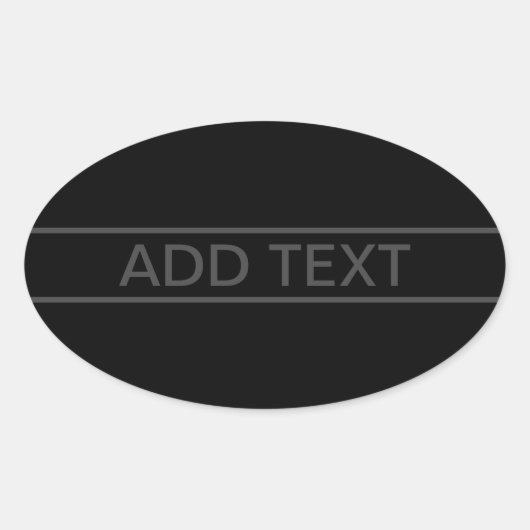 Sticker Ovale Texte personnalisable | Gras moderne noir et gris  (Devant)