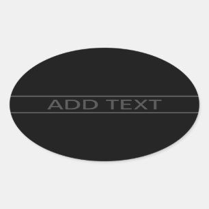 Sticker Ovale Texte personnalisable Gras moderne noir et gris