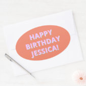 Sticker Ovale Texte personnalisable Joyeux anniversaire à n'impo (Enveloppe)