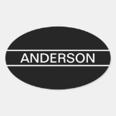 Sticker Ovale Texte personnalisable | Moderne Gras Noir et Blanc (Devant)