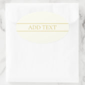 Sticker Ovale Texte personnalisable simple et élégant | Or blanc (Sac)