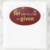 Sticker Ovale Texte religieux de Noël en rouge (Sac)