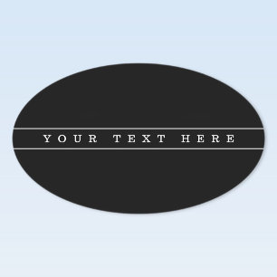 Sticker Ovale Texte simple élégant et rayures fines