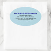Sticker Ovale Textes simples Marque commerciale sur bleu clair (Sac)
